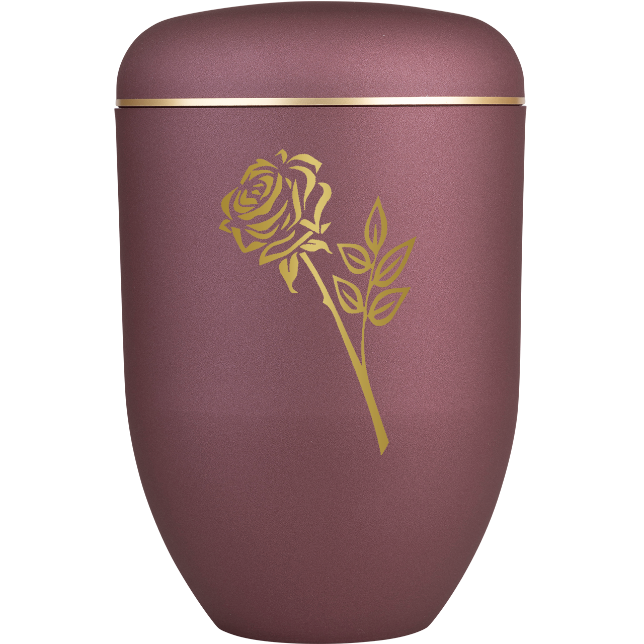 Bio Urne "Rose" mit Goldrand