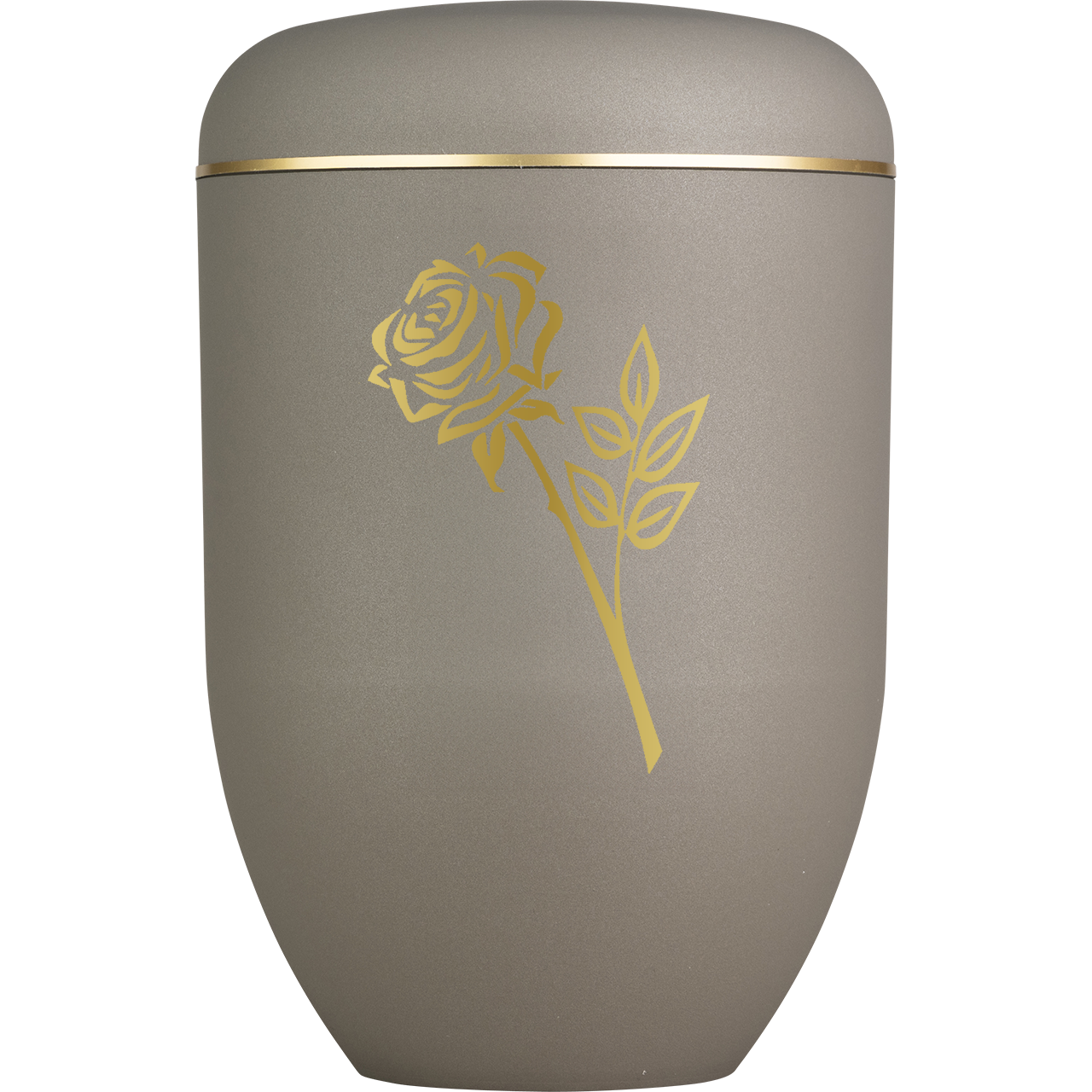 Bio Urne "Rose" mit Goldrand