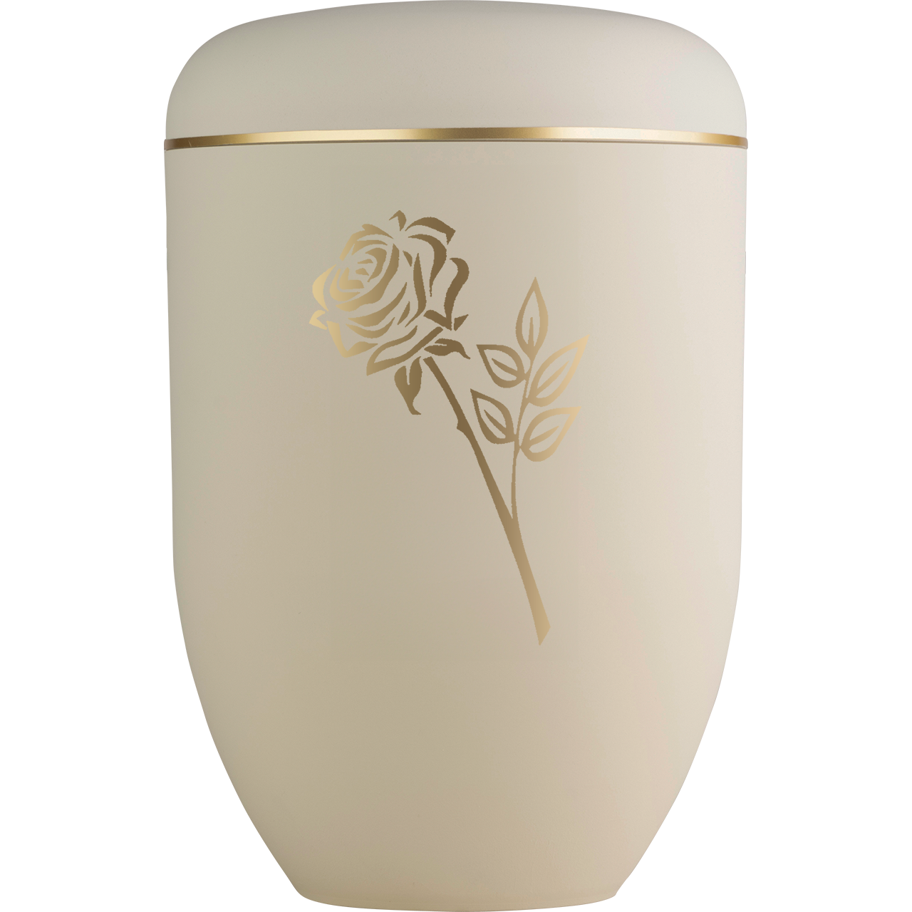 Bio Urne "Rose" mit Goldrand